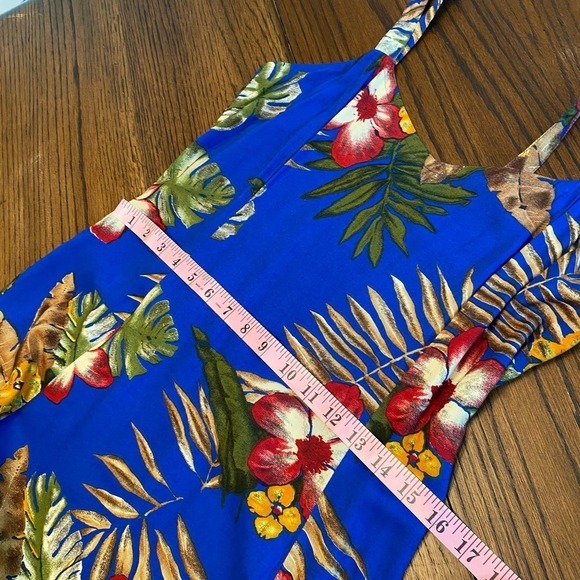 Serendipity Maui 100% Natural Rayon Tropical Maxi Dress Side Slits Luau Size M - Picture 9 of 12